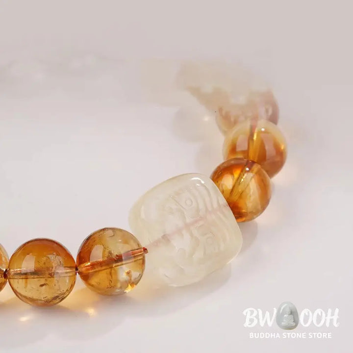 Buddha Stones Topaz Zashi Lhamo Kindness Bracelet - BWOOOH - Topaz(Wrist Circumference: 14-16cm) - Bracelet