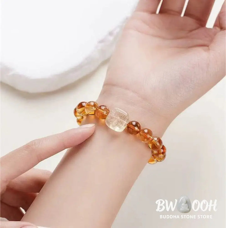 Buddha Stones Topaz Zashi Lhamo Kindness Bracelet - BWOOOH - Topaz(Wrist Circumference: 14-16cm) - Bracelet