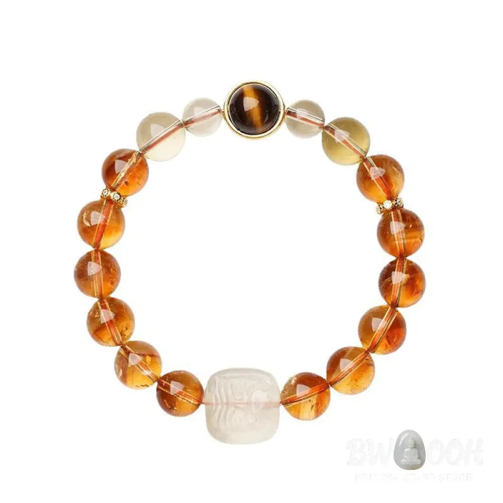 Buddha Stones Topaz Zashi Lhamo Kindness Bracelet - BWOOOH - Topaz(Wrist Circumference: 14-16cm) - Bracelet