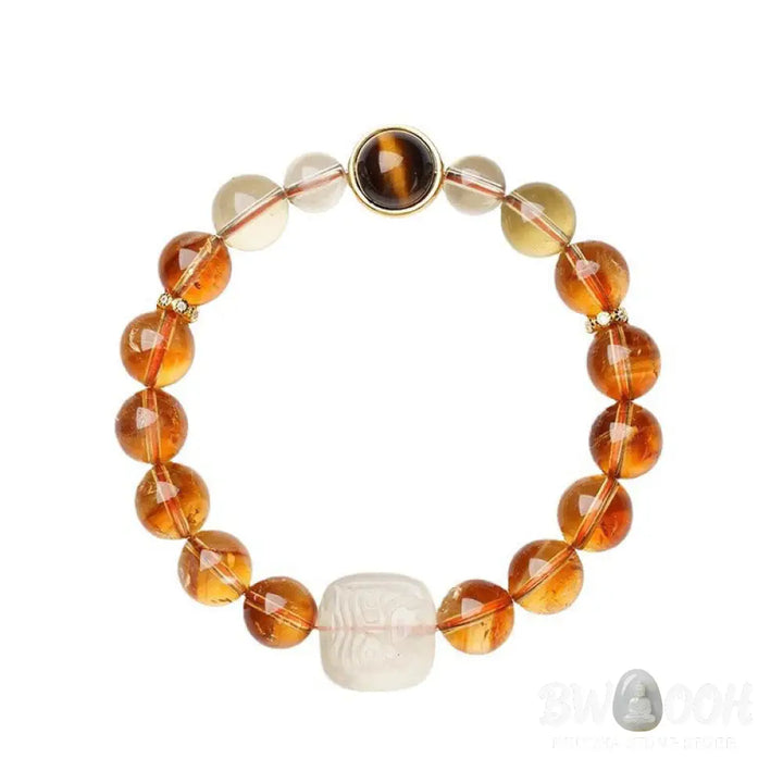 Buddha Stones Topaz Zashi Lhamo Kindness Bracelet - BWOOOH - Topaz(Wrist Circumference: 14-16cm) - Bracelet