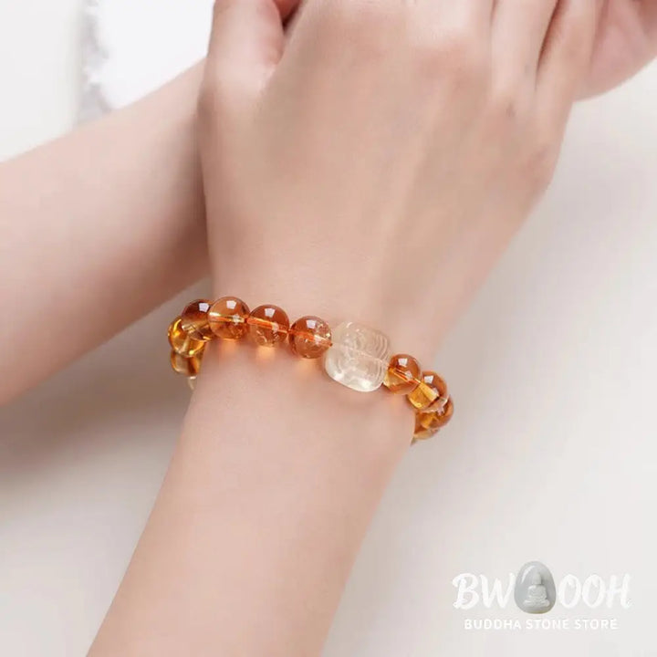 Buddha Stones Topaz Zashi Lhamo Kindness Bracelet - BWOOOH - Topaz(Wrist Circumference: 14-16cm) - Bracelet