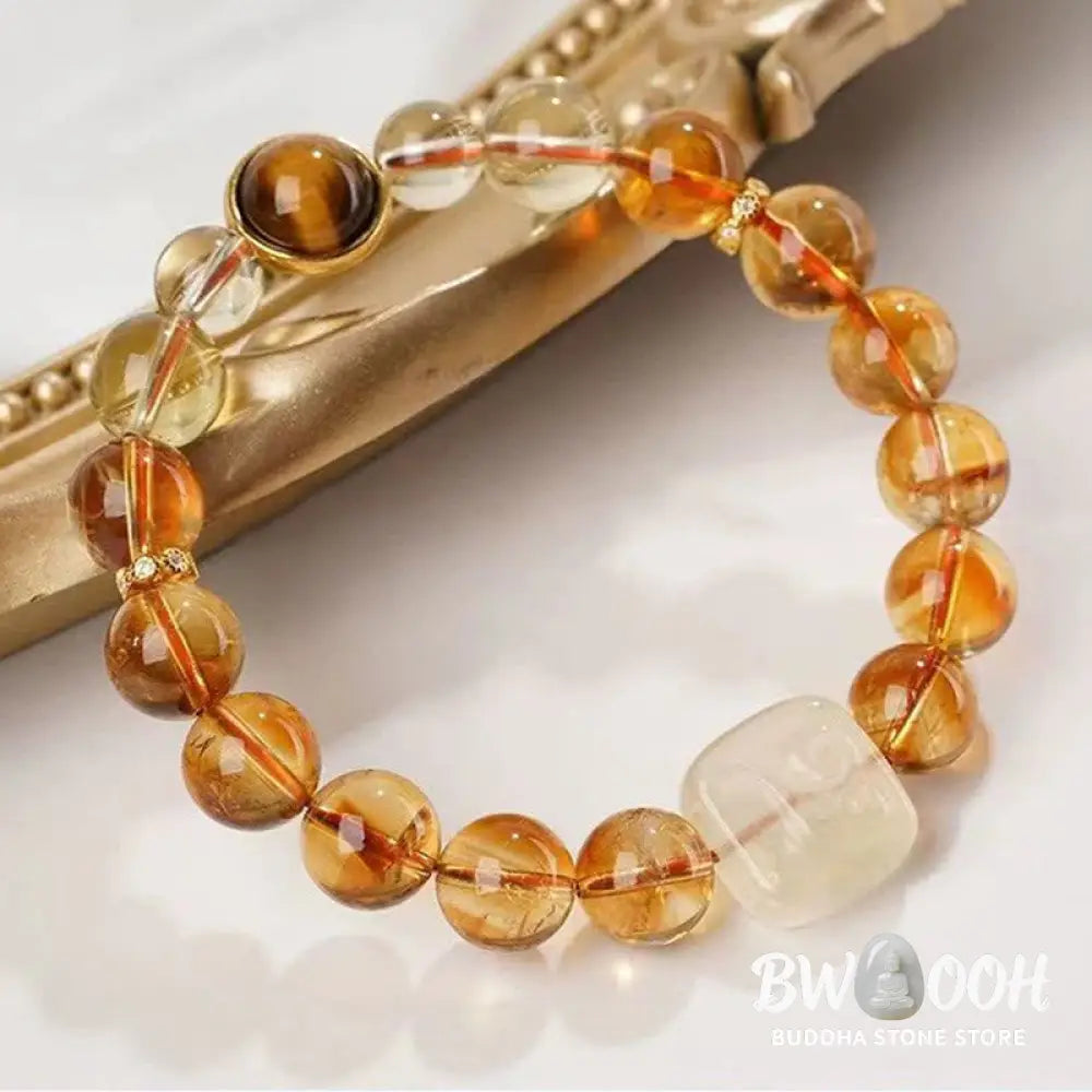 Buddha Stones Topaz Zashi Lhamo Kindness Bracelet - BWOOOH - Topaz(Wrist Circumference: 14-16cm) - Bracelet
