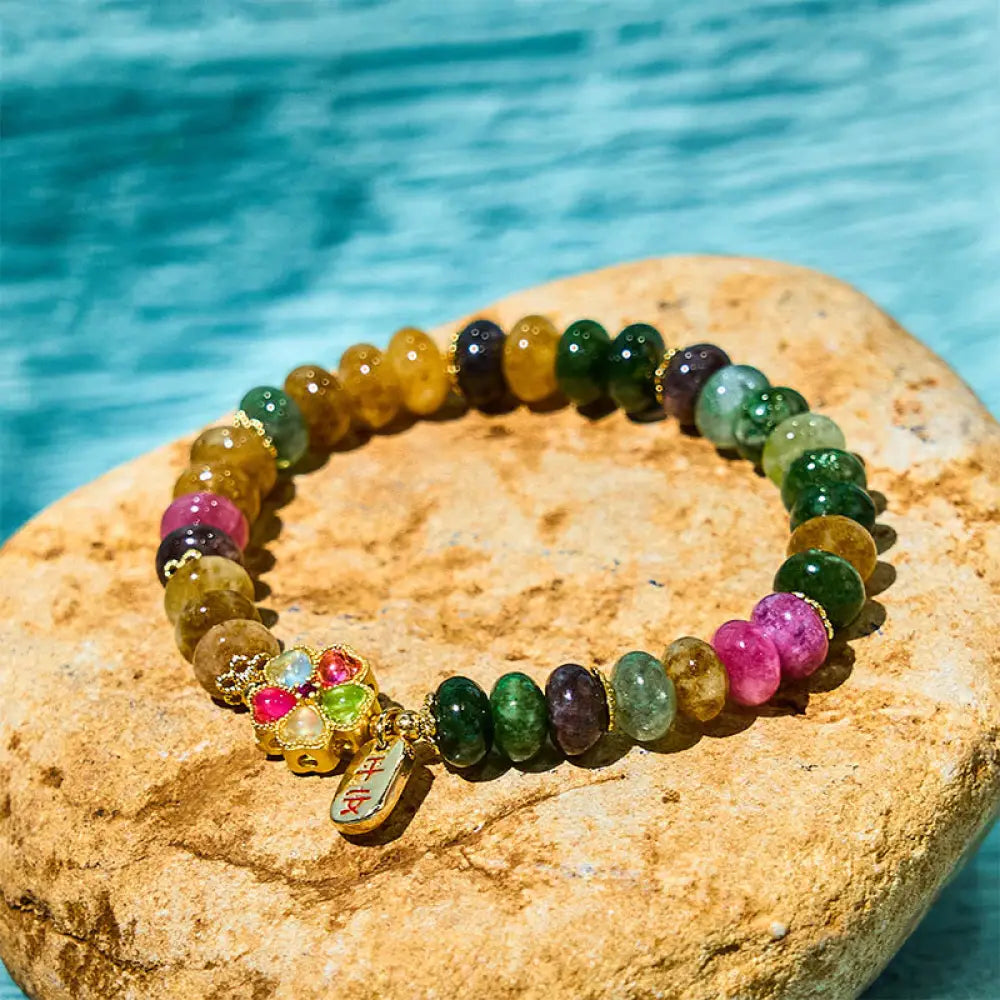 BWOOOH Tourmaline Jade Safe And Well Love Bracelet — Tourmaline jade bracelet for spiritual healing and mindful living