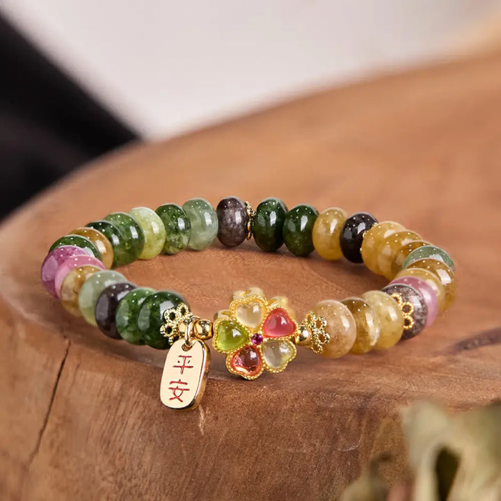 BWOOOH Tourmaline Jade Safe And Well Love Bracelet — Tourmaline jade bracelet for spiritual healing and mindful living