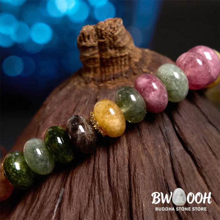 Buddha Stones Tourmaline Jade Safe And Well Love Bracelet - BWOOOH - Tourmaline(Wrist Circumference: 14-16cm) - Bracelet