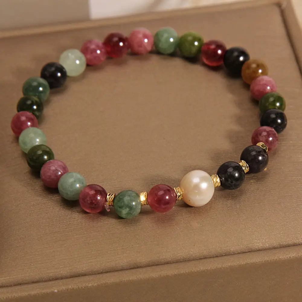 BWOOOH Tourmaline Pearl Wisdom Bracelet - BWOOOH - Tourmaline Pearl(Wrist Circumference: 14-16cm) - Bracelet