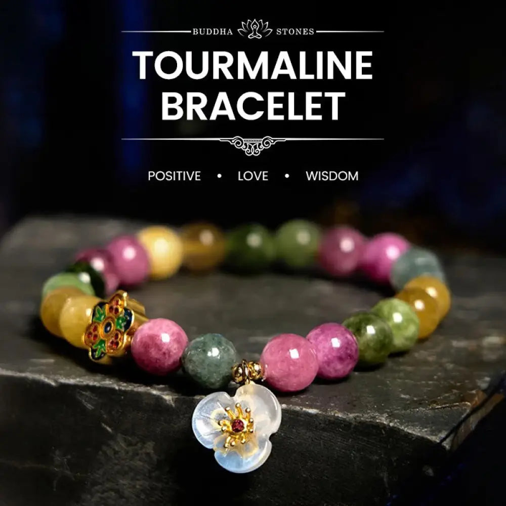 BWOOOH Tourmaline Wisdom Flower Bracelet - BWOOOH - Tourmaline(Wrist Circumference: 14-16cm) - Bracelet