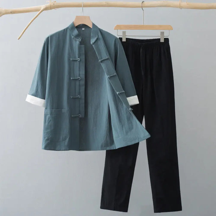 BWOOOH printed yoga pants - Traditional Frog-Button Tang Suit Cotton