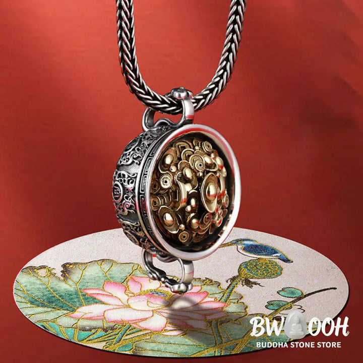 Buddha Stones Treasure Bowl Copper Coin Ingots Wealth Necklace Pendant - BWOOOH - Treasure Bowl - Necklaces &amp; Pendants