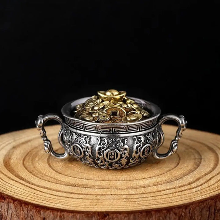 BWOOOH Treasure Bowl Copper Coin Ingots Wealth Necklace Pendant feng shui jewelry