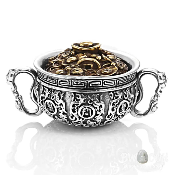 Buddha Stones Treasure Bowl Copper Coin Ingots Wealth Necklace Pendant - BWOOOH - Treasure Bowl - Necklaces &amp; Pendants