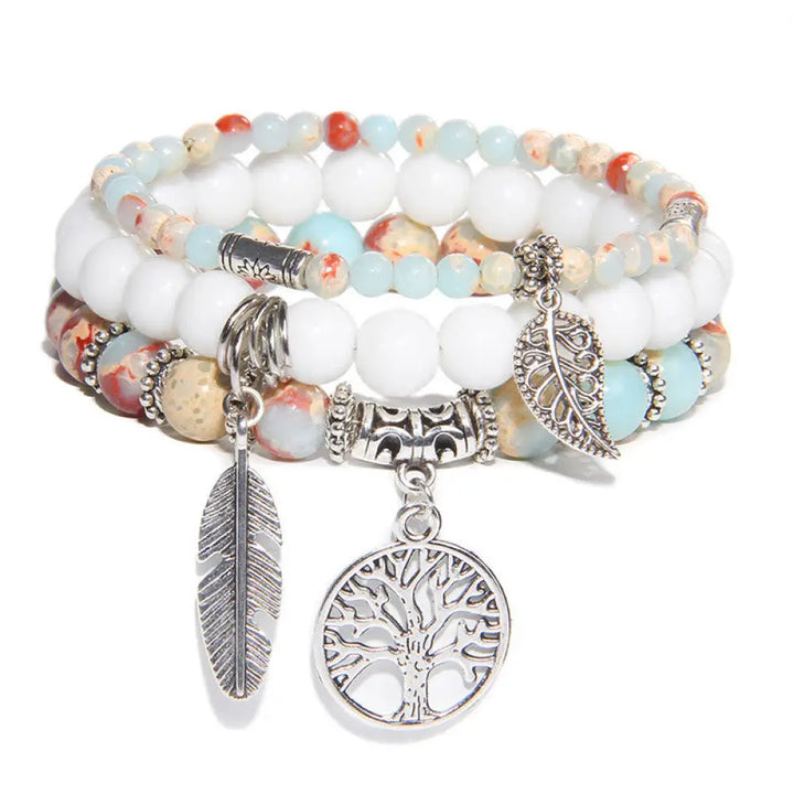 BWOOOH Tree of Life Turquoise Balance Bracelet throat chakra bracelet crystal healing turquoise wisdom protection