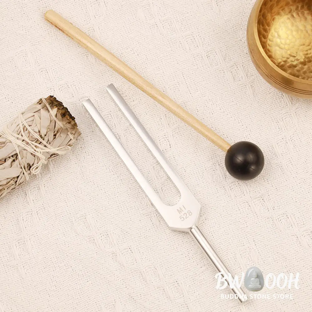 Buddha Stones Tuning Fork 528HZ Aluminum Alloy for Chakra and Sound Therapy Ornament Decoration With a Mallet - Tuning