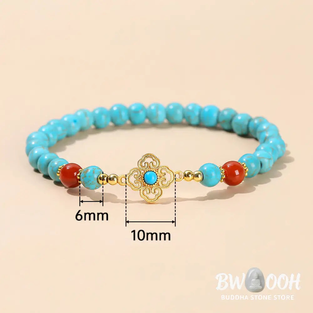 Buddha Stones Turquoise Bead Protection Balance Bracelet - BWOOOH - Turquoise(Purification♥Protection) - Bracelet