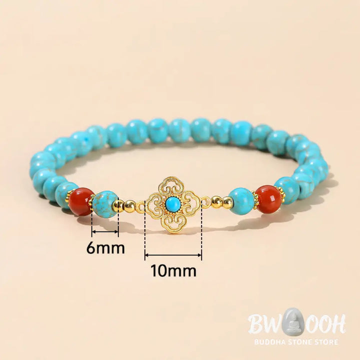 Buddha Stones Turquoise Bead Protection Balance Bracelet - BWOOOH - Turquoise(Purification♥Protection) - Bracelet