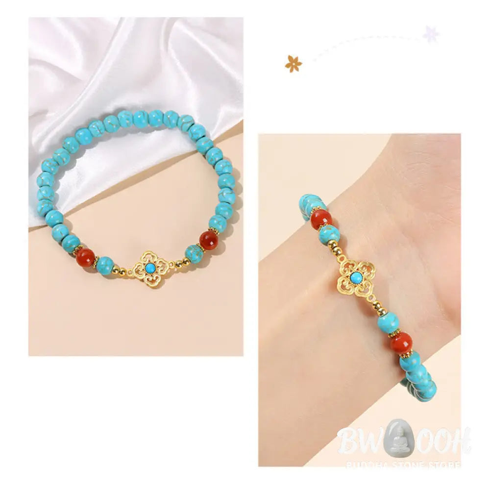 Buddha Stones Turquoise Bead Protection Balance Bracelet - BWOOOH - Turquoise(Purification♥Protection) - Bracelet