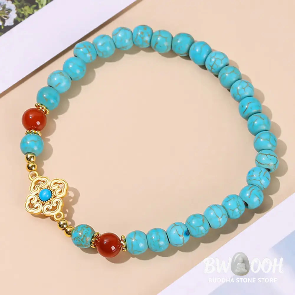Buddha Stones Turquoise Bead Protection Balance Bracelet - BWOOOH - Turquoise(Purification♥Protection) - Bracelet