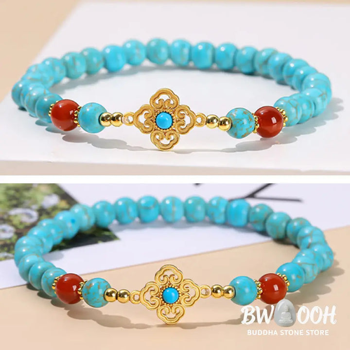Buddha Stones Turquoise Bead Protection Balance Bracelet - BWOOOH - Turquoise(Purification♥Protection) - Bracelet