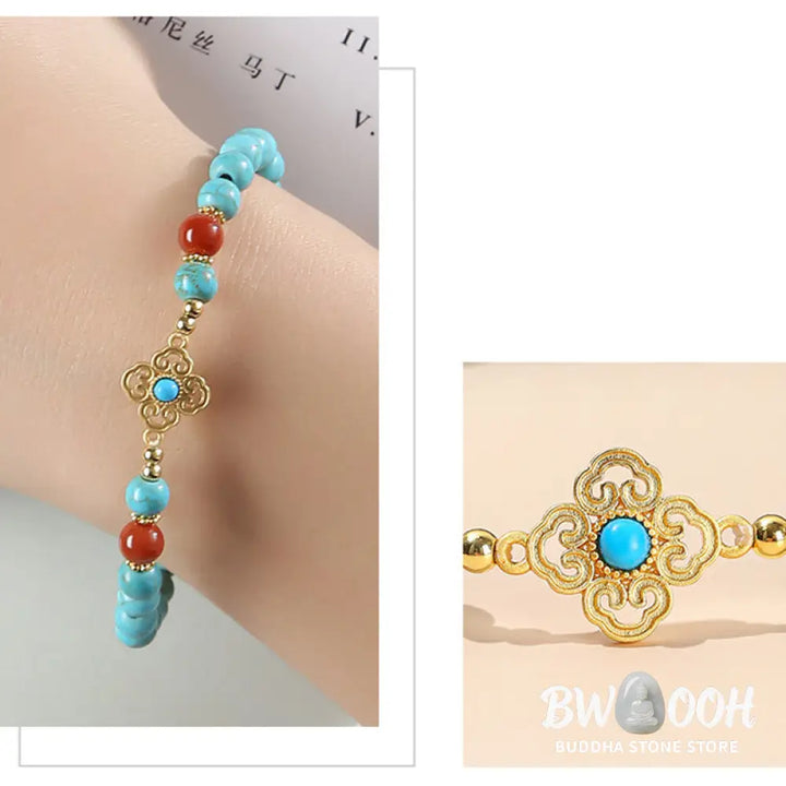 Buddha Stones Turquoise Bead Protection Balance Bracelet - BWOOOH - Turquoise(Purification♥Protection) - Bracelet