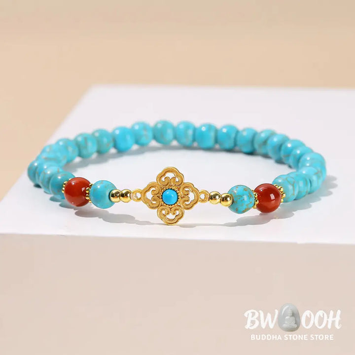 Buddha Stones Turquoise Bead Protection Balance Bracelet - BWOOOH - Turquoise(Purification♥Protection) - Bracelet