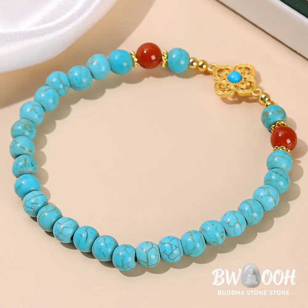 Buddha Stones Turquoise Bead Protection Balance Bracelet - BWOOOH - Turquoise(Purification♥Protection) - Bracelet