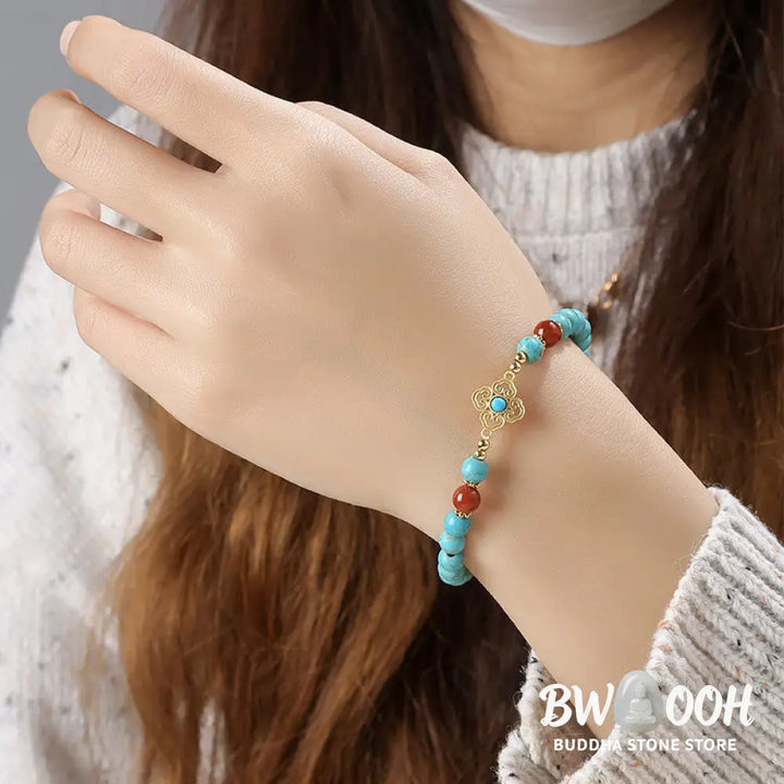 Buddha Stones Turquoise Bead Protection Balance Bracelet - BWOOOH - Turquoise(Purification♥Protection) - Bracelet