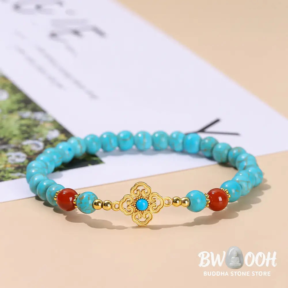 Buddha Stones Turquoise Bead Protection Balance Bracelet - BWOOOH - Turquoise(Purification♥Protection) - Bracelet