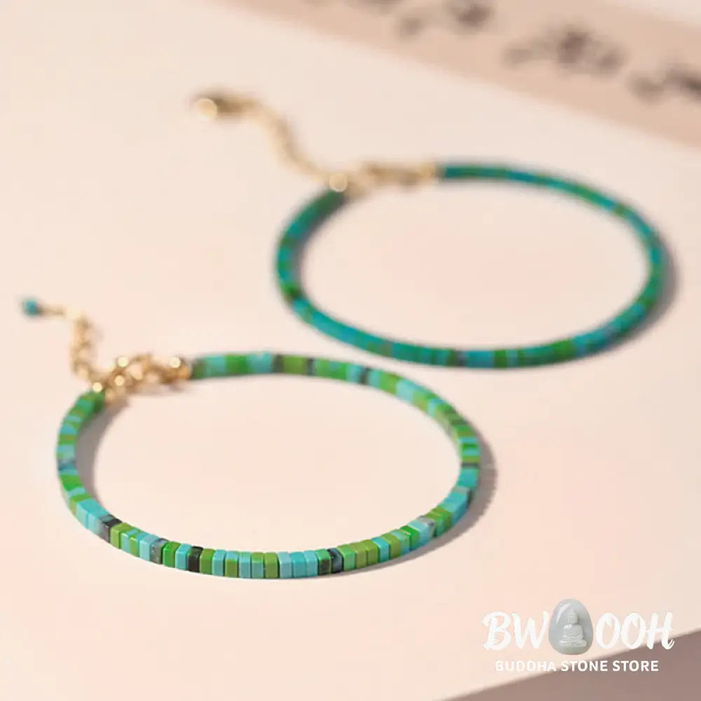 BWOOOH Turquoise Beaded Friendship Strength Chain Bracelet | natural stone spiritual bracelet for healing and mindful living