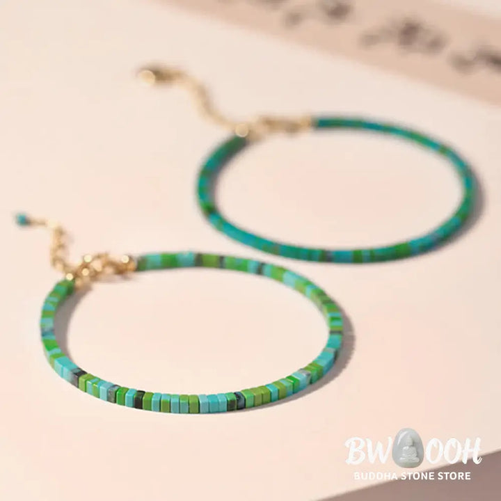 BWOOOH Turquoise Beaded Friendship Strength Chain Bracelet | natural stone spiritual bracelet for healing and mindful living