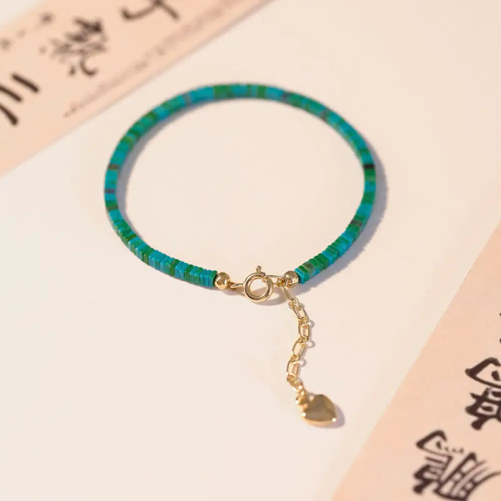 BWOOOH Turquoise Beaded Friendship Strength Chain Bracelet | natural stone spiritual bracelet for healing and mindful living