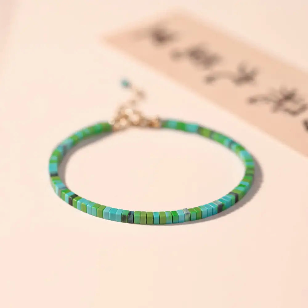 BWOOOH Turquoise Beaded Friendship Strength Chain Bracelet | natural stone spiritual bracelet for healing and mindful living