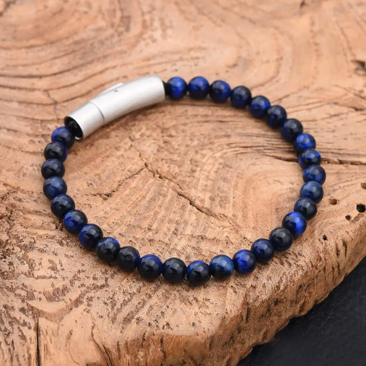 Buddha Stones Turquoise Black Glitter Stone Tiger Eye Positive Bracelet - Blue Tiger Eye(Wrist Circumference:17-18cm)