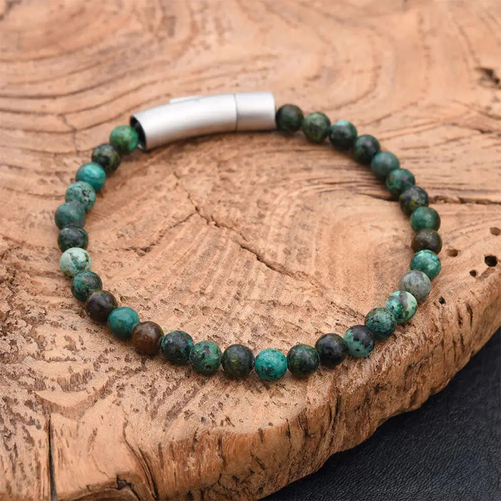 Buddha Stones Turquoise Black Glitter Stone Tiger Eye Positive Bracelet - Green Tiger Eye(Wrist Circumference:17-18cm)