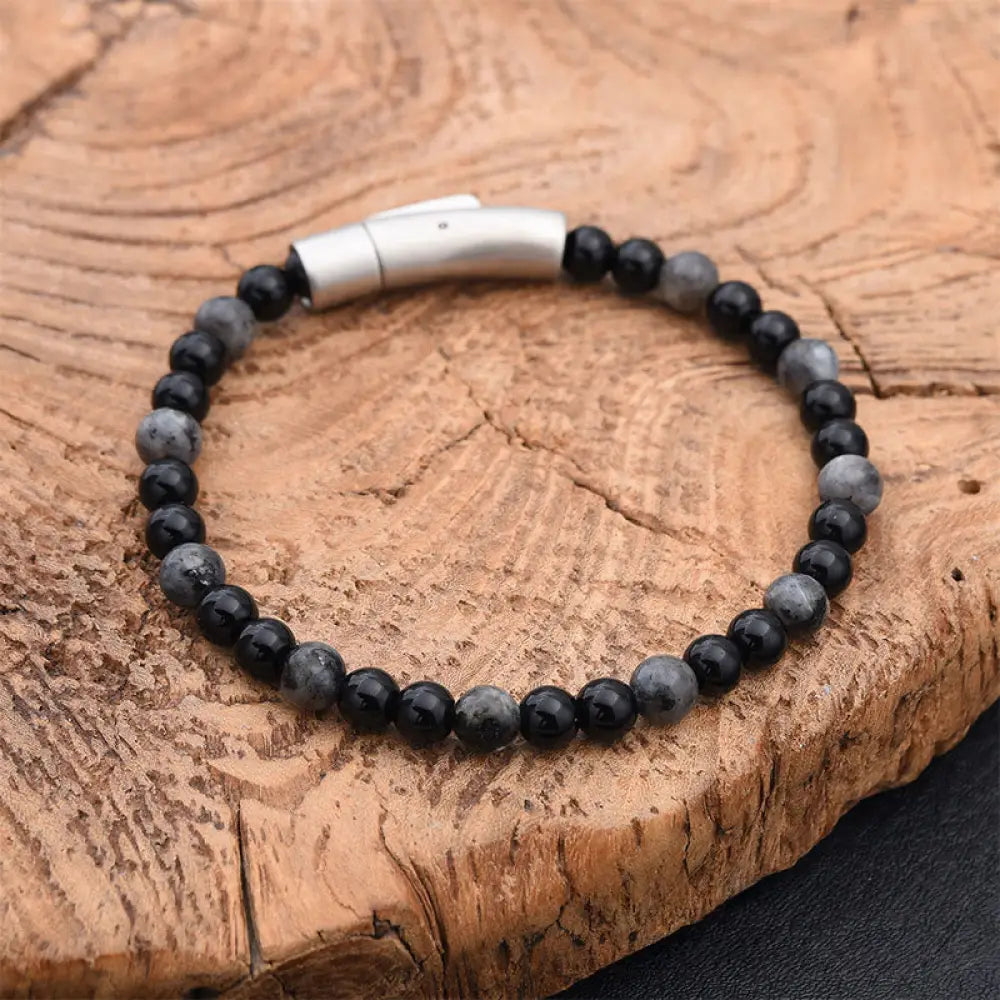 Buddha Stones Turquoise Black Glitter Stone Tiger Eye Positive Bracelet - Black Glitter Stone(Wrist