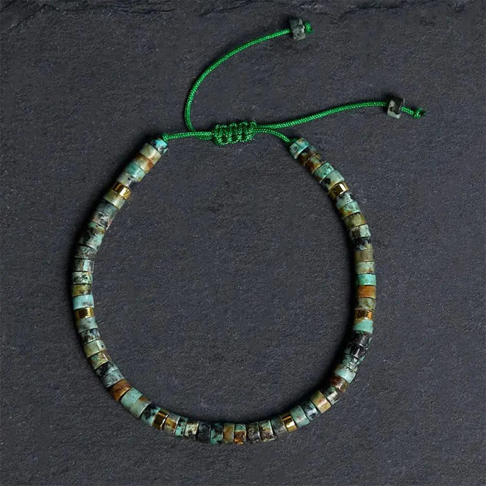 BWOOOH Turquoise Purification Spacer Bead Bracelet — Turquoise crystal healing bracelet for spiritual healing and mindful ...
