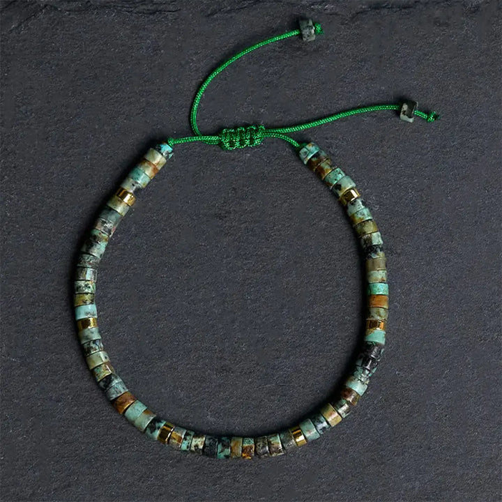 BWOOOH Turquoise Purification Spacer Bead Bracelet — Turquoise crystal healing bracelet for spiritual healing and mindful ...