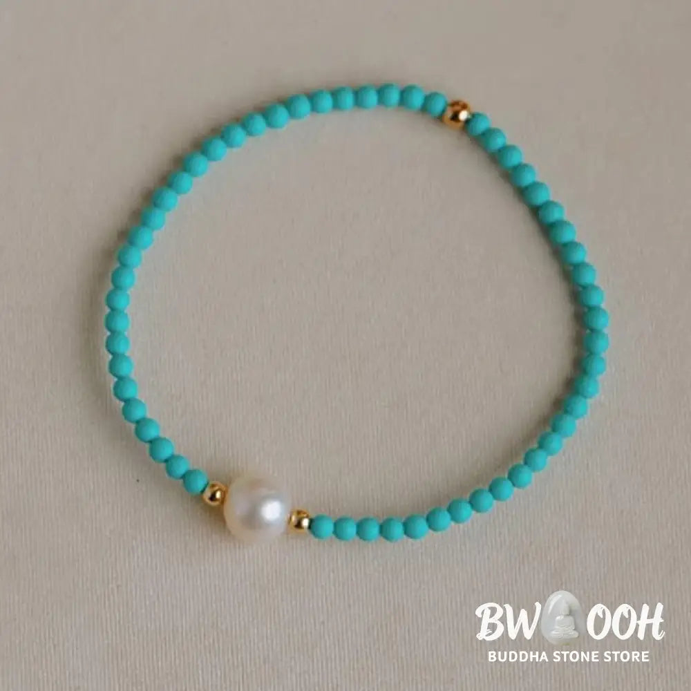 Buddha Stones Turquoise Red Agate Pearl Small Beaded Protection Bracelet - BWOOOH - Bracelet