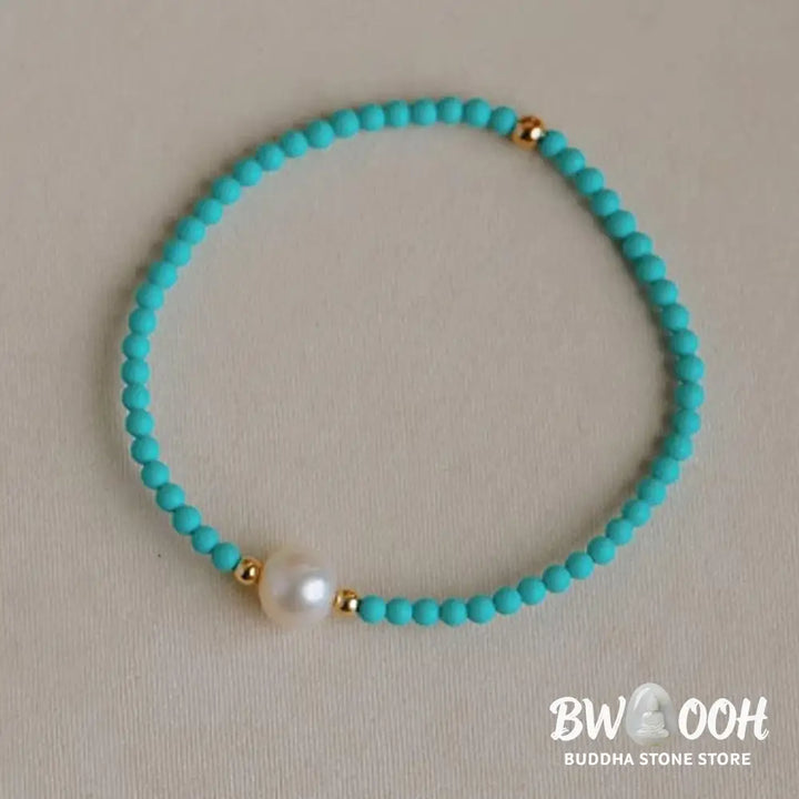 Buddha Stones Turquoise Red Agate Pearl Small Beaded Protection Bracelet - BWOOOH - Bracelet