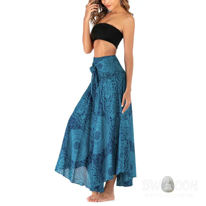 Buddha Stones Two Style Wear Boho Compass Rose Flower Skirt Dress - Skirt&amp;Dress