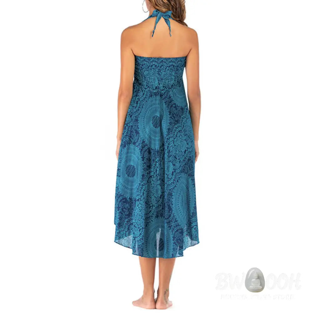 Buddha Stones Two Style Wear Boho Compass Rose Flower Skirt Dress - Skirt&amp;Dress