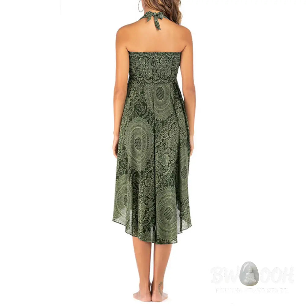 Buddha Stones Two Style Wear Boho Compass Rose Flower Skirt Dress - Skirt&amp;Dress