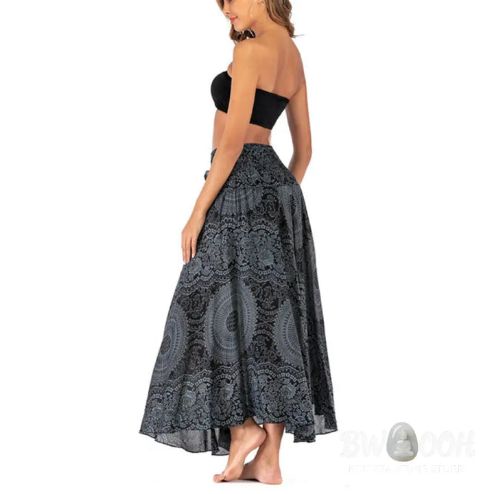 Buddha Stones Two Style Wear Boho Compass Rose Flower Skirt Dress - Skirt&amp;Dress