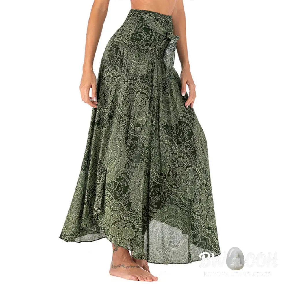Buddha Stones Two Style Wear Boho Compass Rose Flower Skirt Dress - Skirt&Dress