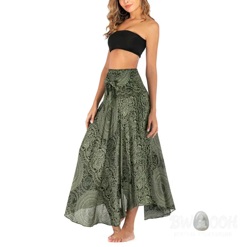 Buddha Stones Two Style Wear Boho Compass Rose Flower Skirt Dress - Skirt&amp;Dress