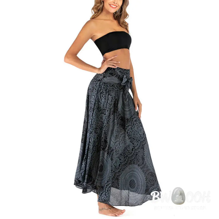 Buddha Stones Two Style Wear Boho Compass Rose Flower Skirt Dress - Skirt&amp;Dress