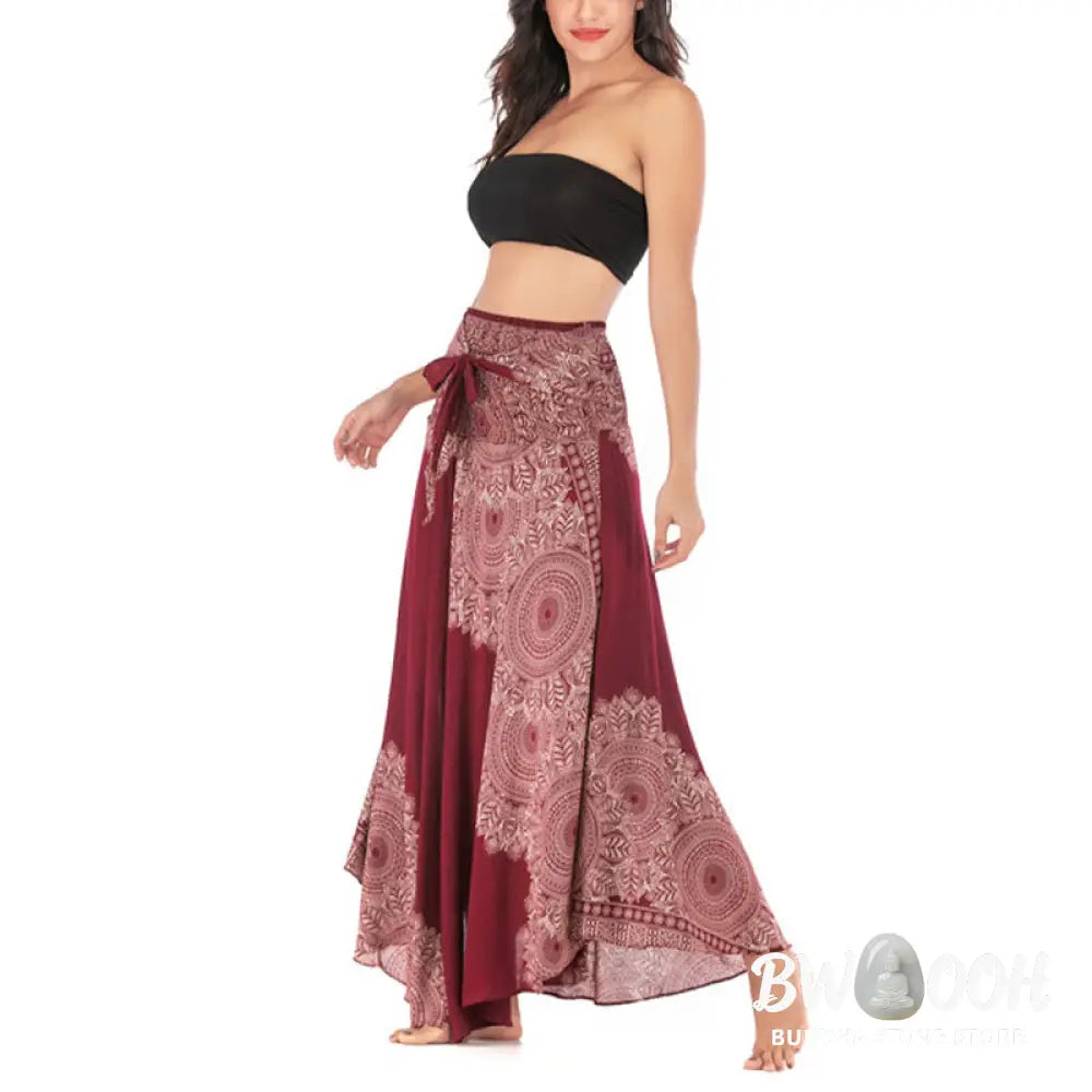 Buddha Stones Two Style Wear Boho Mandala Flower Beach Skirt Dress - Skirt&amp;Dress
