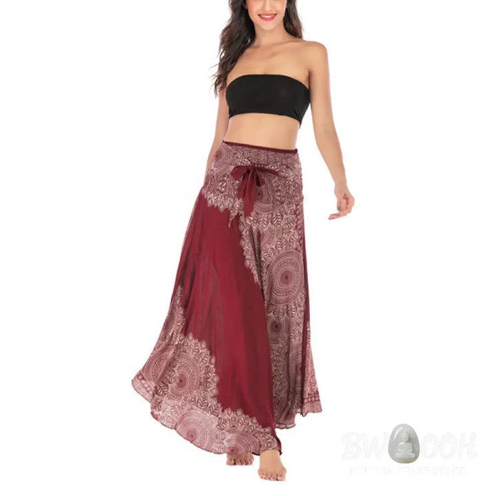 Buddha Stones Two Style Wear Boho Mandala Flower Beach Skirt Dress - Skirt&amp;Dress