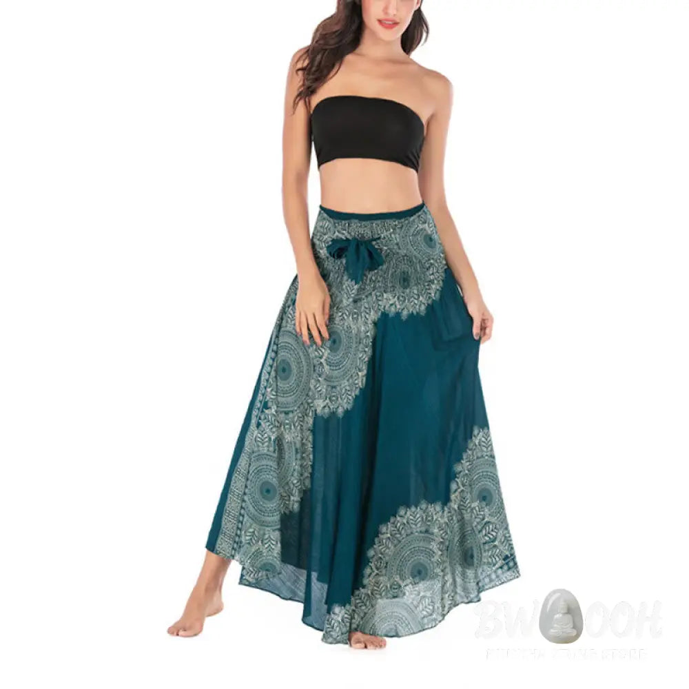 Buddha Stones Two Style Wear Boho Mandala Flower Beach Skirt Dress - Skirt&amp;Dress