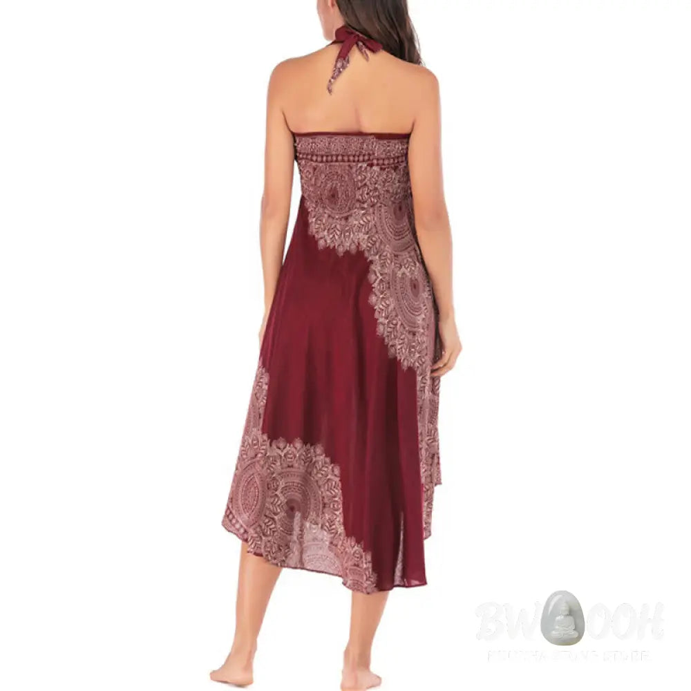 Buddha Stones Two Style Wear Boho Mandala Flower Beach Skirt Dress - Skirt&amp;Dress