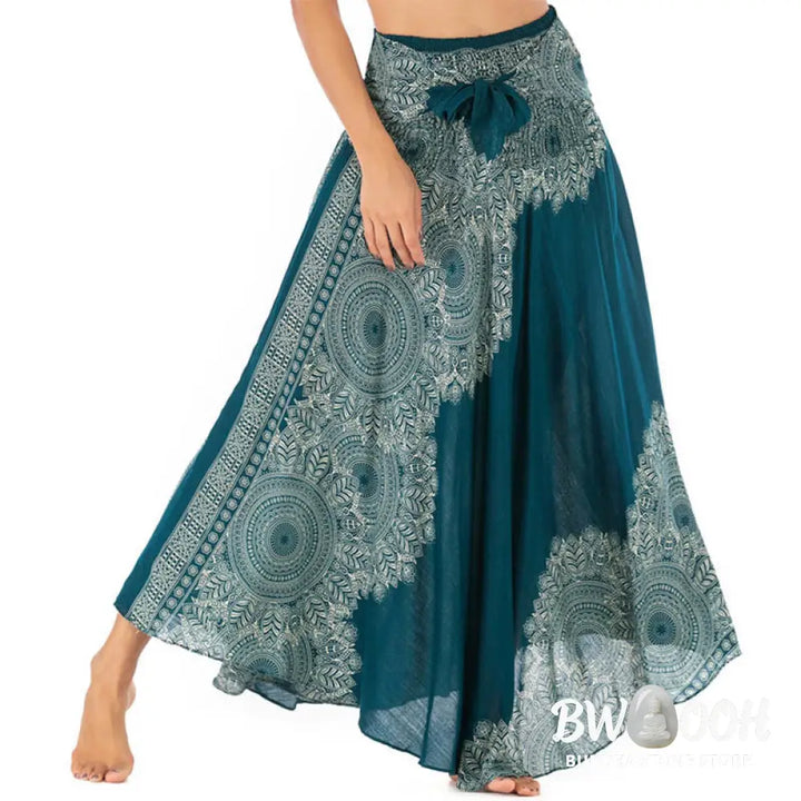 Buddha Stones Two Style Wear Boho Mandala Flower Beach Skirt Dress - Skirt&amp;Dress